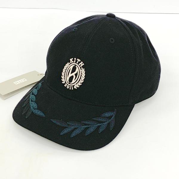 KITH キス キャップ Heavy Twill Aaron Classic Cap ヘビーツイル アーロン クラシック キャップ メンズ フリーサイズ ブラック 帽子 DF20018■