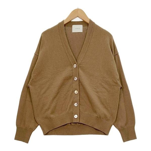 ARGUE アーギュー ニット カーディガン セーター コットン カシミヤ CLASSIC レディース フリーサイズ キャメル トップス DL20144■