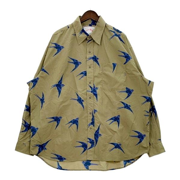 BURLAP OUTFITTER NATAL DESIGN ネイタルデザイン バーラップアウトフィッター ホームバウンドシャツ3 長袖 メンズ Lサイズ カーキ トップス DM20227■