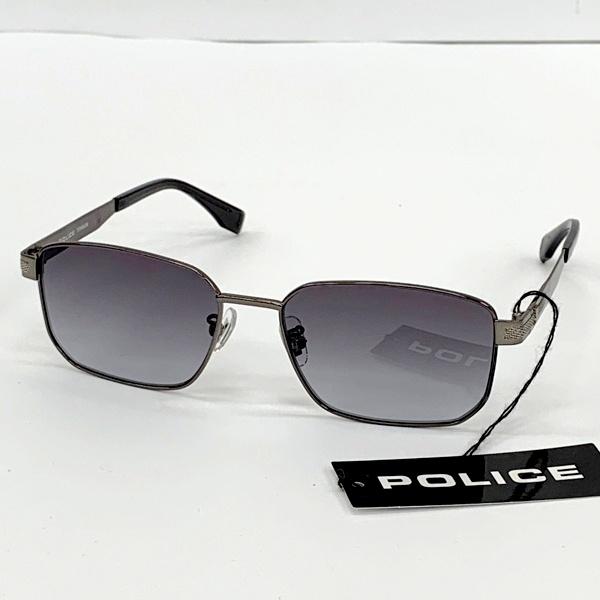 POLICE ポリス サングラス SPLT66J 57□17 142 0568 スクエア アイウェア 眼鏡 メガネ メンズ シャイニーガンメタル 服飾小物 DF19745■