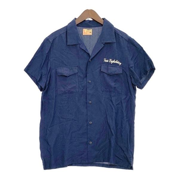 TMT ティーエムティー 半袖 シャツ CALIFORNIA PRINT RAYON S/SL SHIRTS TSH-S1908 メンズ XLサイズ ネイビー トップス DM19859■