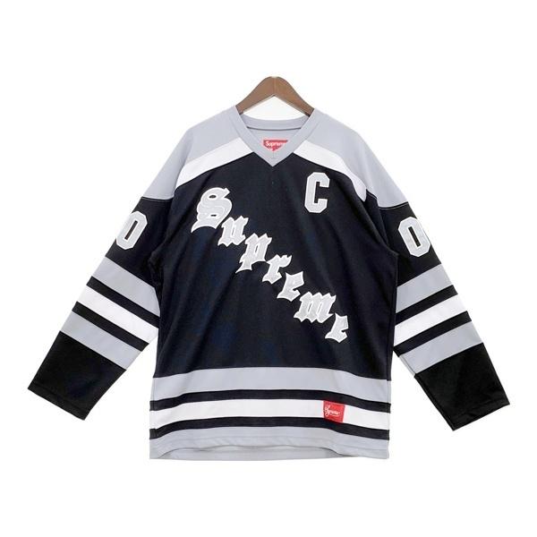 Supreme シュプリーム ホッケー カットソー ジャージ Fire & Ice Hockey Jersey メンズ Lサイズ ブラック グレー トップス DM19841■