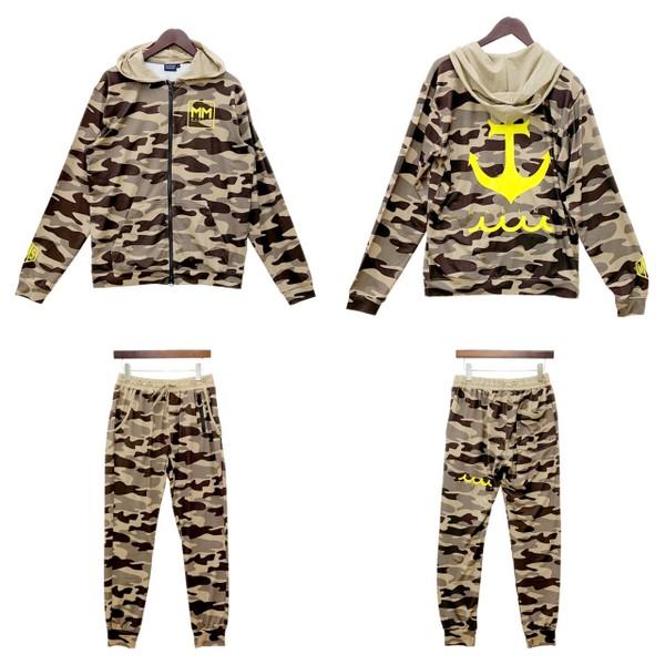 muta MARINE ムータ マリン ラッシュパーカー MONO CAMO カモフラ 迷彩 UVカット UPF50+ 上下セット メンズ 5 Mサイズ相当 ベージュ系 セットアップ DM20033■