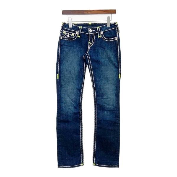 True Religion トゥルーレリジョン デニム スキニー BIG T 極太ステッチ ジーパン レディース 26 ボトムス IL20157■