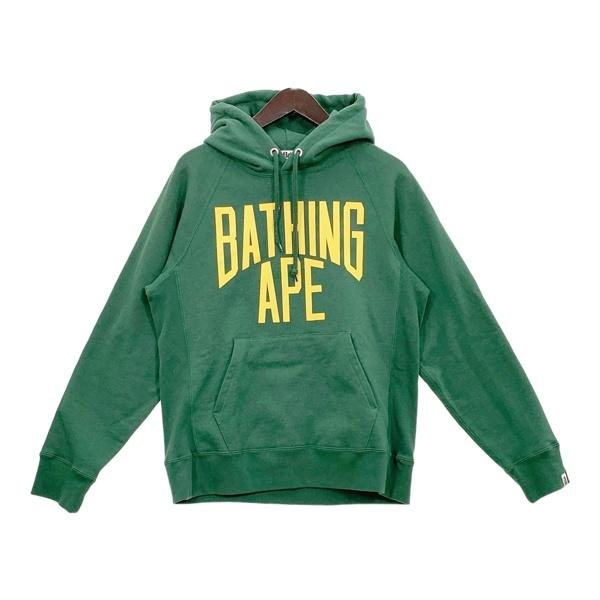 A BATHING APE アベイシングエイプ パーカー スウェット NYC Logo Pullover Hoodie メンズ Mサイズ グリーン トップス DM20202■