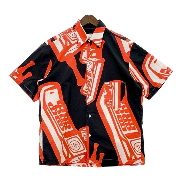Maison Margiela メゾンマルジェラ テレフォン シャツ 半袖 S30DL0425 PHONE PRINT SHORT SLEEVE SHIRT メンズ サイズ41 トップス DM20050■