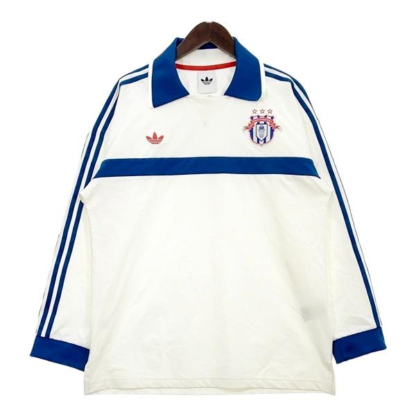 adidas Originals アディダスオリジナルス ラグビー ポロシャツ 長袖Tシャツ 男女兼用 Lサイズ オフホワイト トップス DM20036■