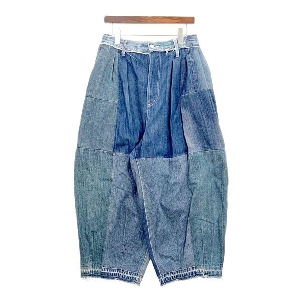 MAISON SPECIAL メゾンスペシャル デニム パッチワーク バルーン ワイドシルエット ズボン メンズ サイズ2 インディゴ ボトムス DM20077■