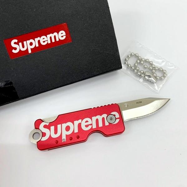 Supreme シュプリーム 折りたたみ式キーチェーンナイフ 17AW アウトドア クワイエットキャリー レッド キーホルダー DF20117■