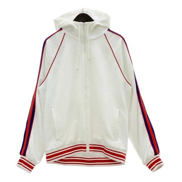GUCCI グッチ GGジャージージャガードジャケット ブルゾン 693024XJDE9 メンズ Mサイズ ホワイト アウター DM20292■