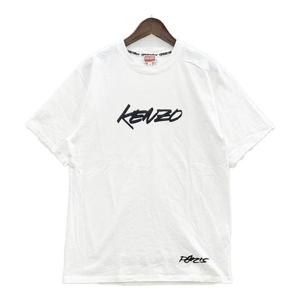 KENZO ケンゾー Tシャツ 半袖 クルーネック Futura2000 コラボ ブランドロゴ メンズ Mサイズ ホワイト トップス DM20174■