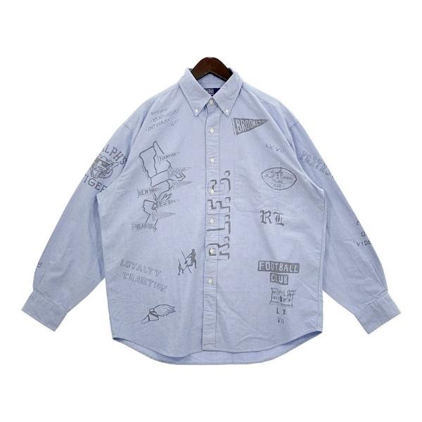 POLO RALPH LAUREN ポロラルフローレン Heritage Fit オックスフォードシャツ メンズ Mサイズ ブルー トップス DM20312■