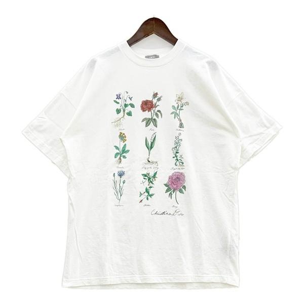 Dior ディオール Tシャツ 半袖 カットソー 23SS 花 フラワーグラフィック メンズ Sサイズ ホワイト トップス DM20176■