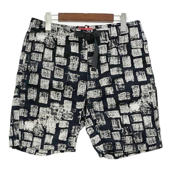 Supreme シュプリーム ショートパンツ ショーツ 短パン BLOCK PRINT BELTED SHORTS メンズ サイズ30 ブラック ボトムス DM20311■