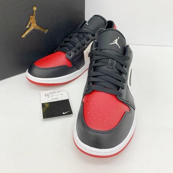 NIKE ナイキ AIR JORDAN 1 LOW Bred Toe スニーカー シューズ 553558-612 メンズ 28cm レッド ホワイト 靴 DF20244■