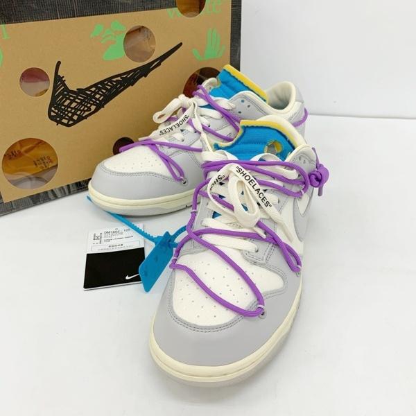 NIKE Off-White ナイキ オフホワイト スニーカー シューズ Dunk Low DM1602-125 メンズ 27.5cm ホワイト グレー 靴 DF20379■