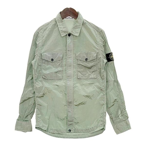 STONE ISLAND ストーンアイランド シャツジャケット ナイロンメタル オーバーシャツ メンズ Sサイズ カーキ トップス DM20326■