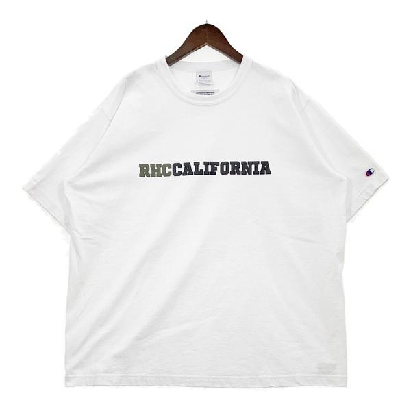 RHC Ron Herman ロンハーマン Champion チャンピオン Tシャツ コラボ 半袖 メンズ Lサイズ ホワイト トップス DM20542■