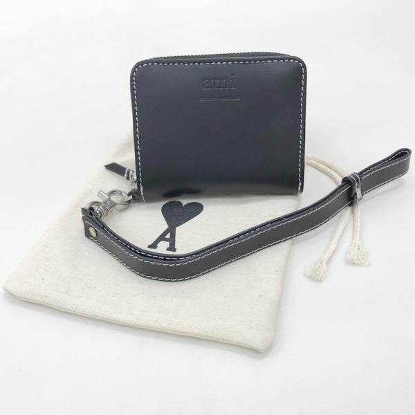 アミ 2つ折り財布 コンパクトサイズ ミニザイフ コンパクト ロゴ 保存