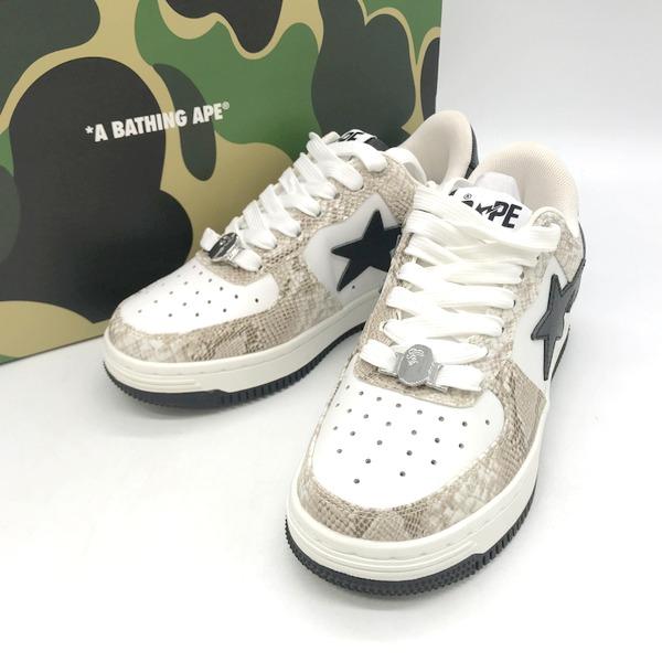 A BATHING APE Bathing Ape Bape Sta Snake Skin Beige OZX SHW A BATHING APE Bathing Ape Bape Sta Snake Skin Beige OZX SHW