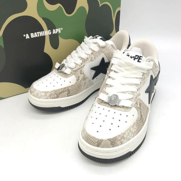 A Bathing Ape Bape Sta Snake Skin Beige OZX SHW 291009 ローカット