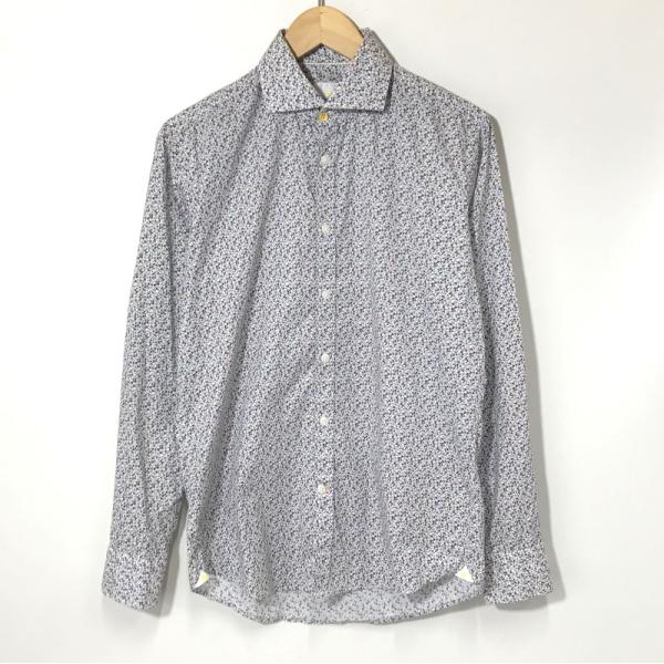Edizioni Limonaia 小花柄シャツ 長袖 ボタンシャツ 総柄 プリント カジュアル リゾート 古着 メンズ Sサイズ相当  エディツォーニリモナイア トップス A10837◆