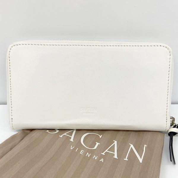 美品本物サガンヴィエンナSAGAN本革レザーラウンドジップファスナーサイフ財布 SAGAN VIENNA（サガンヴィエンナ） 長財布 ロングウォレット ラウンド