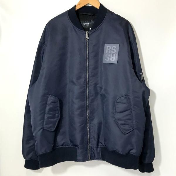 RAF SIMONS 231-M619 Classic bomber with leather patch RAF SIMONS 231-M619 Classic bomber with leather patch