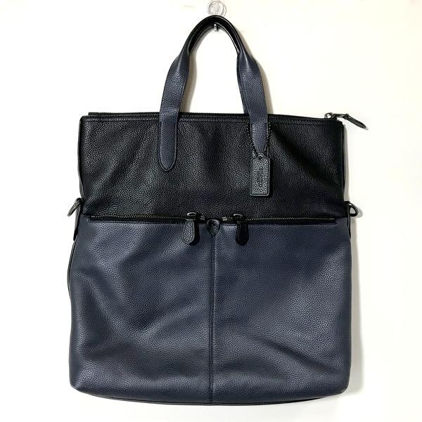 COACH トートバッグ カラーブロック レザー ユーティリティー トート 