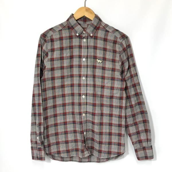 Maison Kitsune 長袖ボタンダウンシャツ グリーン チェック MAISON KITSUNE（メゾン キツネ） チェックシャツ 美品 BM00408BT1105