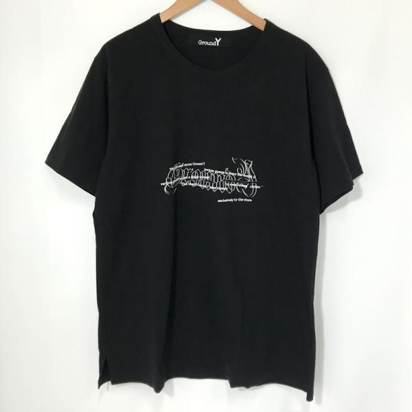 Ground Y グラウンドワイ Tシャツ 半袖 カットソー GG-T52-060 メンズ サイズ3 Lサイズ相当 ブラック ブラック A11366◆