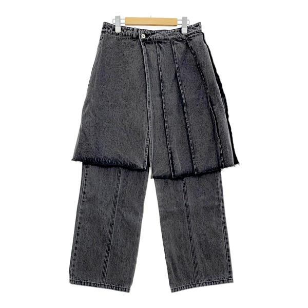 Ray BEAMS レイビームス デニム スカート セット パンツ ジーンズ レディース サイズ1 ブラック ボトムス IL20153■