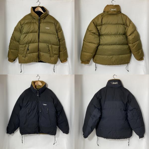 Bear USA ベアーUSA ダウンジャケット リバーシブル  メンズ Lサイズ カーキブラウン ブラック  アウター A15224◆