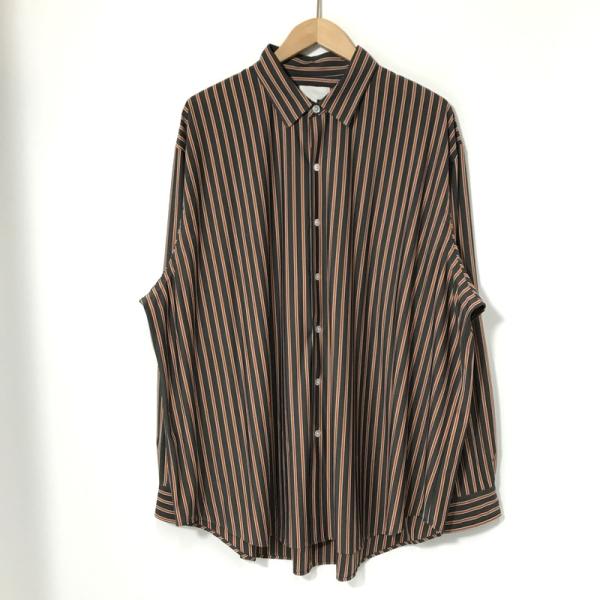 KANEMASA PHIL ストライプシャツ L ブラック　美品 KANEMASA PHIL.＜カネマサフィル＞ストライプ柄シャツ（2229993