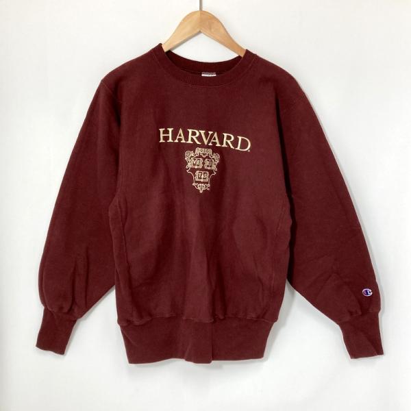Champion チャンピオン スエット 80s リバースウィーブ トレーナー 裏起毛 HARVARD UNIVERSITY 古着 メンズ Mサイズ ワインレッド系 トップス A14862◆