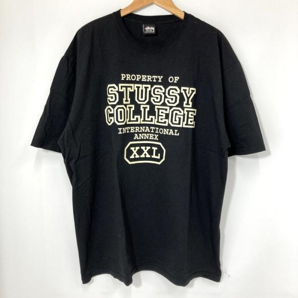 STUSSY ステューシー カレッジロゴ Tシャツ メンズ XLサイズ ブラック トップス A16227◆