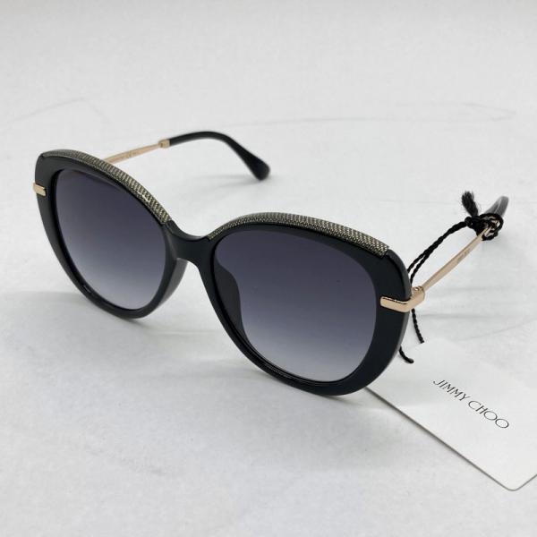 JIMMY CHOO ジミー チュウ サングラス フィービー/F/S AE29O 56□17 レディース ブラック ゴールド 服飾 B15615◆