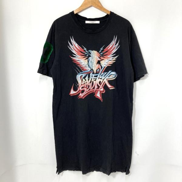 Givenchy ジバンシィ Tシャツ 半袖 Save Our Souls Graphic T-shirt BW20AH3Z0Q メンズ Sサイズ ブラック トップス A16163◆