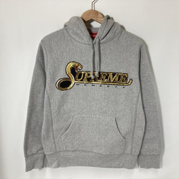 Supreme シュプリーム フーディー パーカー SequinViper SWT シークイン ヴァイパー フーデッド スウェットシャツ メンズ Sサイズ グレー トップス A15425◆