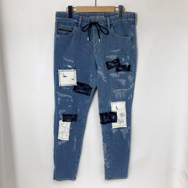 RESOUND CLOTHING リサウンドクロージング インディゴリメイク ミックデニムジャージーパンツ ST-020 美品 メンズ サイズ3 ボトム A15559◆