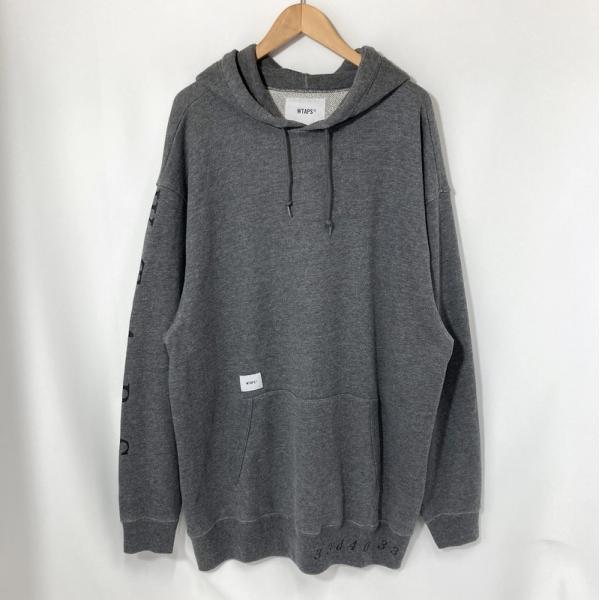 WTAPS ダブルタップス BIGGIEOI 01 スウェットシャツ 181ATDT-CSM22 フーディー パーカー メンズ サイズ02 Mサイズ相当 グレー トップス A15732◆