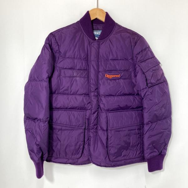 DSQUARED2 ディースクエアード キルティングダウンジャケット MOD.74 BN180 メンズ サイズ42 XSサイズ相当 パープル アウター A15752◆