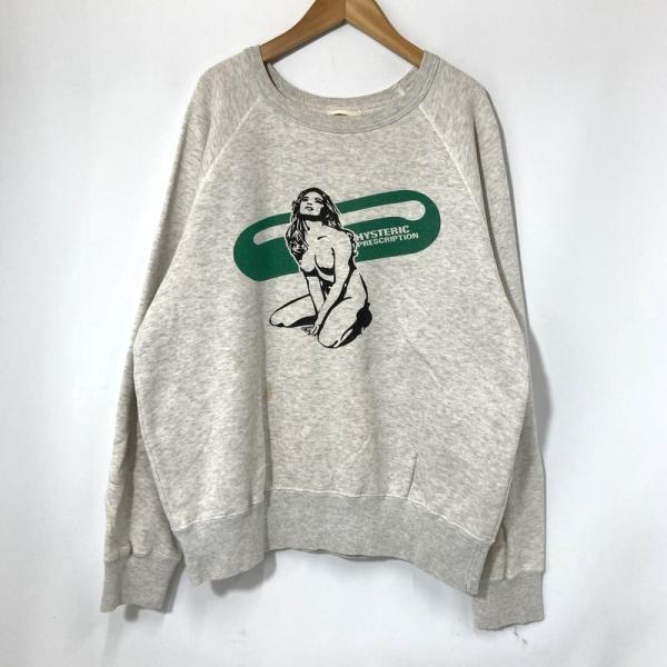 HYSTERIC GLAMOUR ヒステリックグラマー スウェット トレーナー 2CS-3785 メンズ フリーサイズ ライトグレー トップス A16115◆