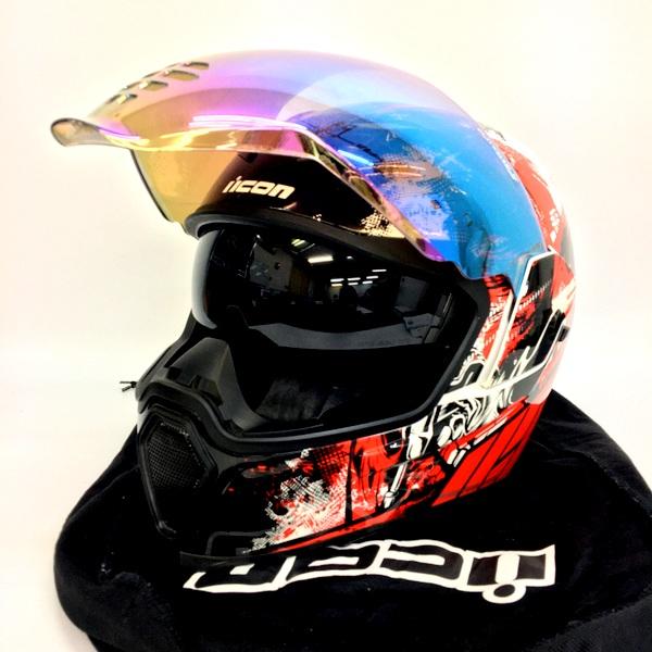 icon AIR FLITE STIM フルフェイスヘルメット ブルーミラーシールド 