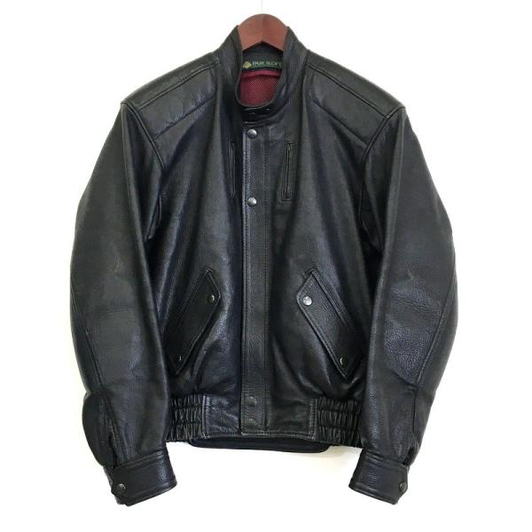 ブラック ライダースジャケット　ペアスロープMサイズ PAIR SLOPE レザージャケット バイクウェア メンズ Lサイズ ブラック