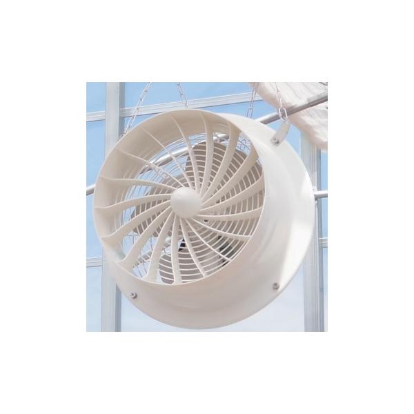 農業用ビニールハウスの循環扇。　ドライファンはやてが風量アップ＆軽量化してリニューアルしました。　光合成促進や環境改善に役立ち、ビニールハウスに最適な循環扇です。　【ワンポイント】　低コストで大風量を実現しました。　パイプハウス導入にお勧め...