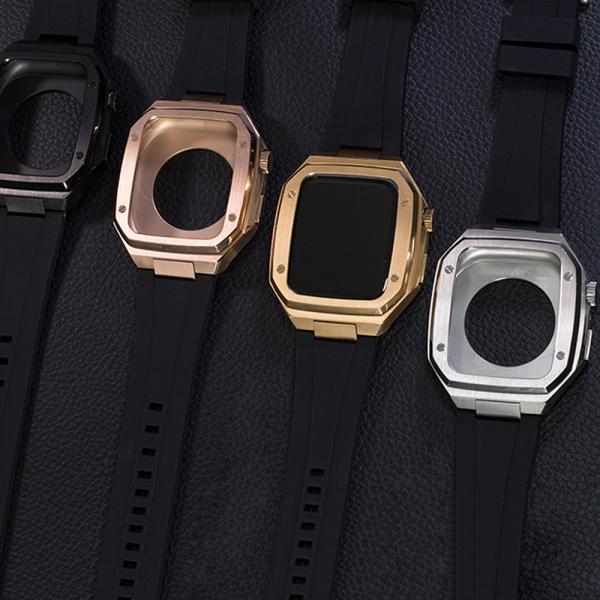 �A�b�v���E�H�b�`�o���h�P�[�X��̌^ Apple Watch�o���h�P�[�X Apple Watch 44mm 45mm �X�e�����X ���o�[ ���i�摜2