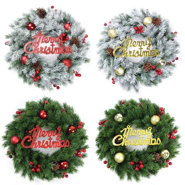 クリスマスリース クリスマス飾り 花 ギフト 花輪 リース 店舗 壁掛け 玄関 庭園装飾 ドア ガーランド 部屋飾り オーナメント 手作りおしゃれ  新年飾り