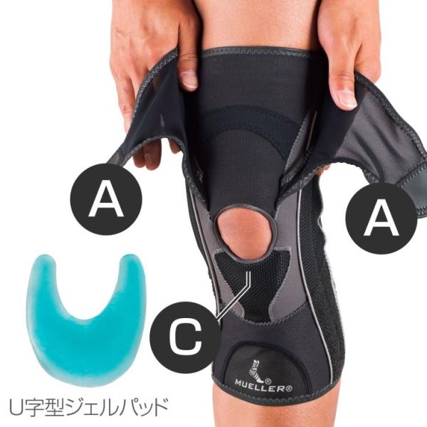 膝サポーター ミューラー Hg80 プレミアム ニーブレイス 左右兼用 スポーツ用 サポーター 膝 前十字靭帯 サポート ミューラー 膝 固定 軽量 速乾 スプリング内蔵 Ml サンワード