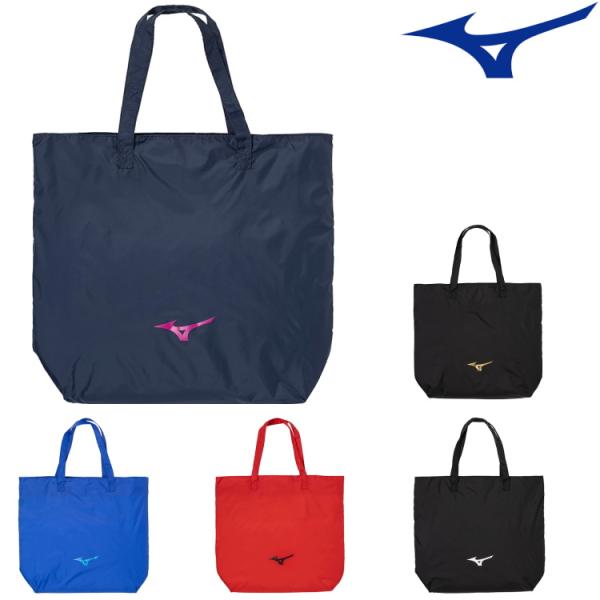 ポケッタブル仕様のマチ付きトート●商品名　ミズノ トートバッグ（33JMB209）  ●カラー22：ブルー×スカイ62：レッド×ブラック87：ネイビー×ピンク90：ブラック×ホワイト95：ブラック×ゴールド ●サイズ　L37×W13×H42...